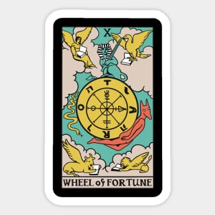 The Wheel Of Fortune Tarot Card - Witchy Magic Sticker